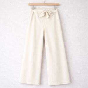 ANTONIO MELANI Jade Wide Leg Paperbag Waist Cropped Pants – Size 10 – Creamy Off